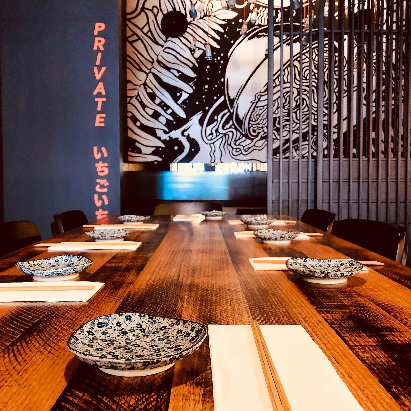 The private room long table